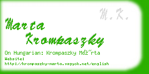 marta krompaszky business card